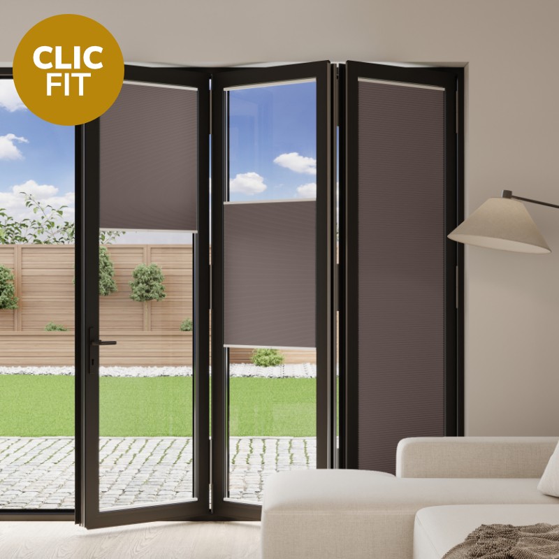 Prestige Clic Fit Espresso Honeycomb Blackout BiFold Door Blind