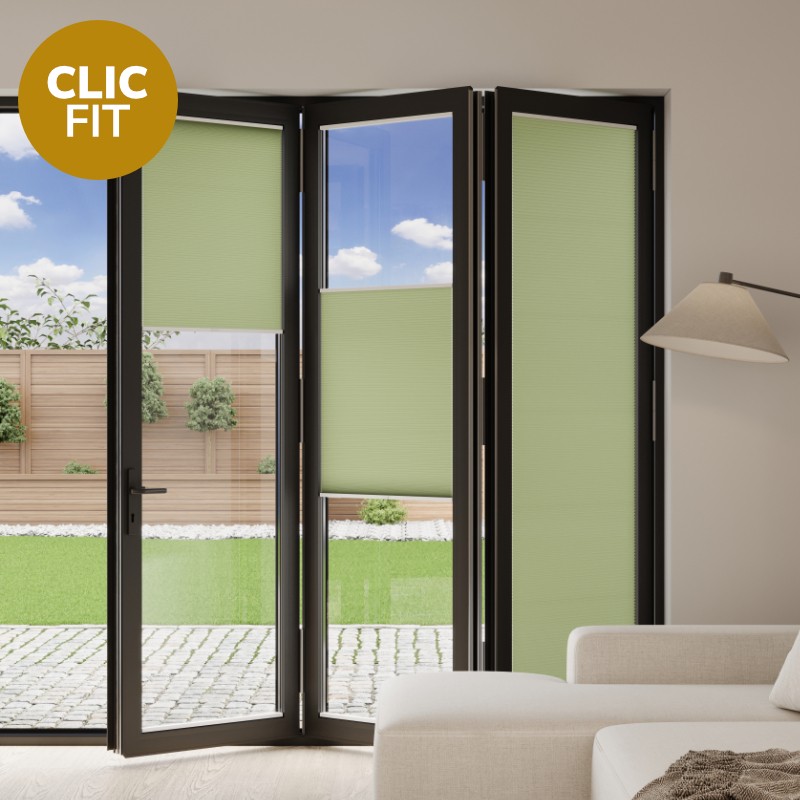Prestige Clic Fit Grass Honeycomb Blackout BiFold Door Blind
