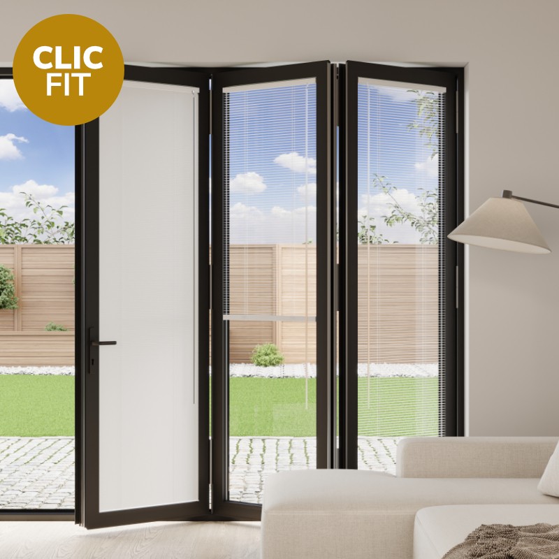 Prestige Clic Fit Matt White Venetian BiFold Door Blind