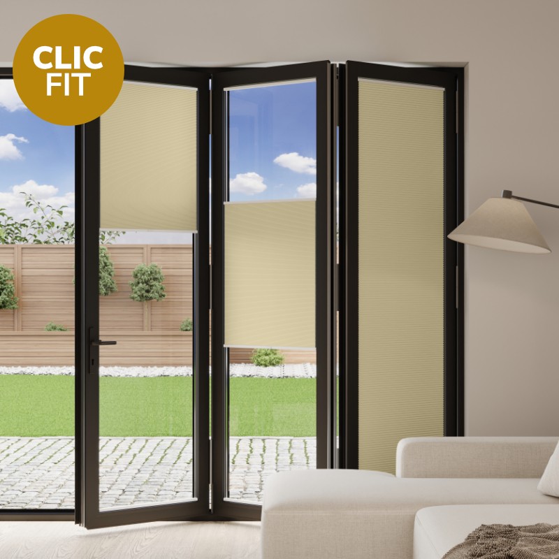 Prestige Clic Fit Melon Honeycomb Blackout BiFold Door Blind