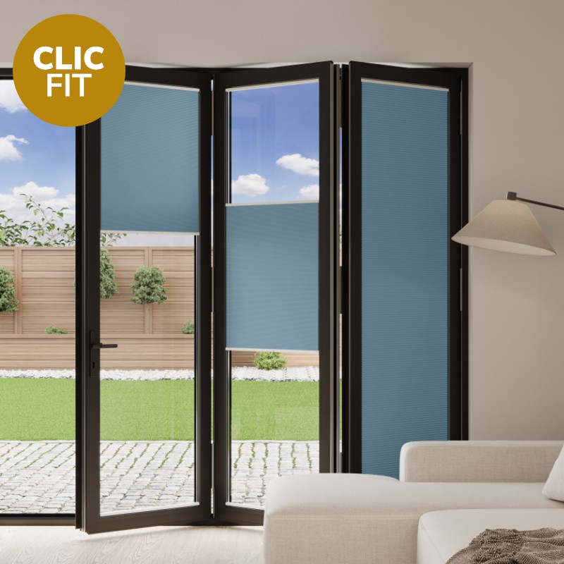 Prestige Clic Fit Ocean Honeycomb Blackout BiFold Door Blind