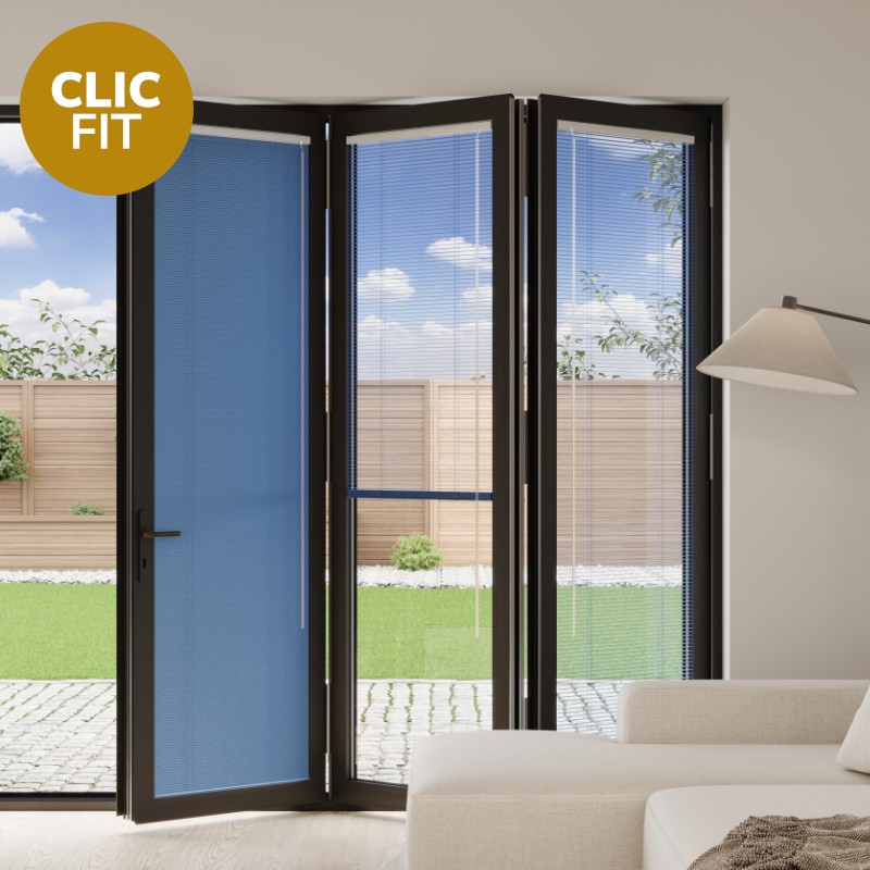 Prestige Clic Fit Sapphire Blue Venetian BiFold Door Blind