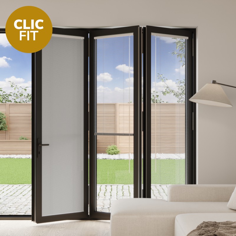 Prestige Clic Fit Slate Venetian BiFold Door Blind