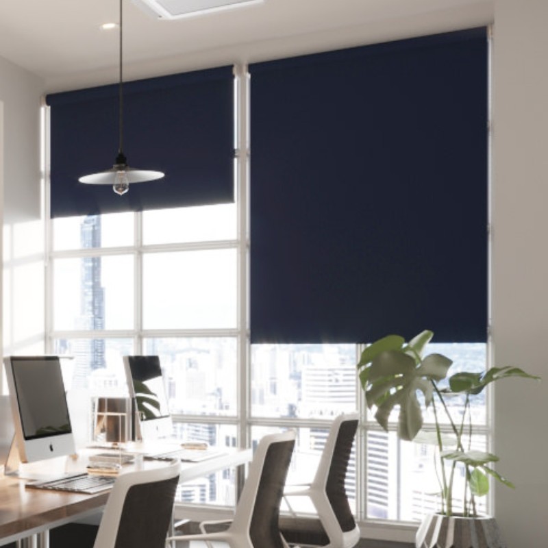 Commercial FR Dimout Dark Azure Premium XL Roller Blind
