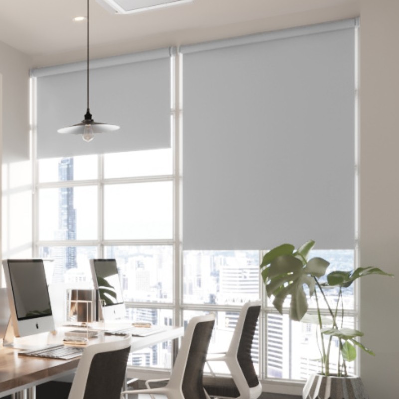 Commercial FR Dimout Mist Premium XL Roller Blind