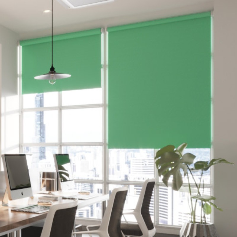 Commercial FR Dimout Pine Green Premium XL Roller Blind