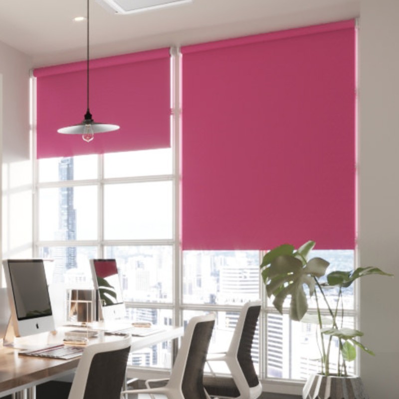 Commercial FR Dimout Pink Premium XL Roller Blind