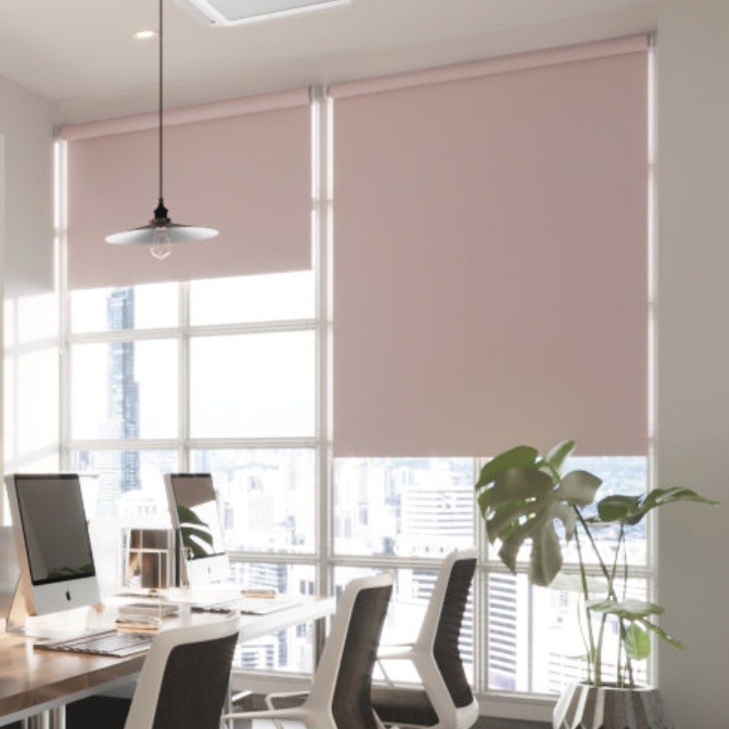 Commercial FR Dimout Rose Premium XL Roller Blind