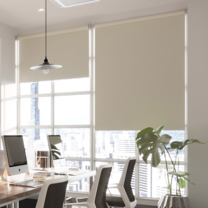 Commercial FR Dimout Sandstone Premium XL Roller Blind