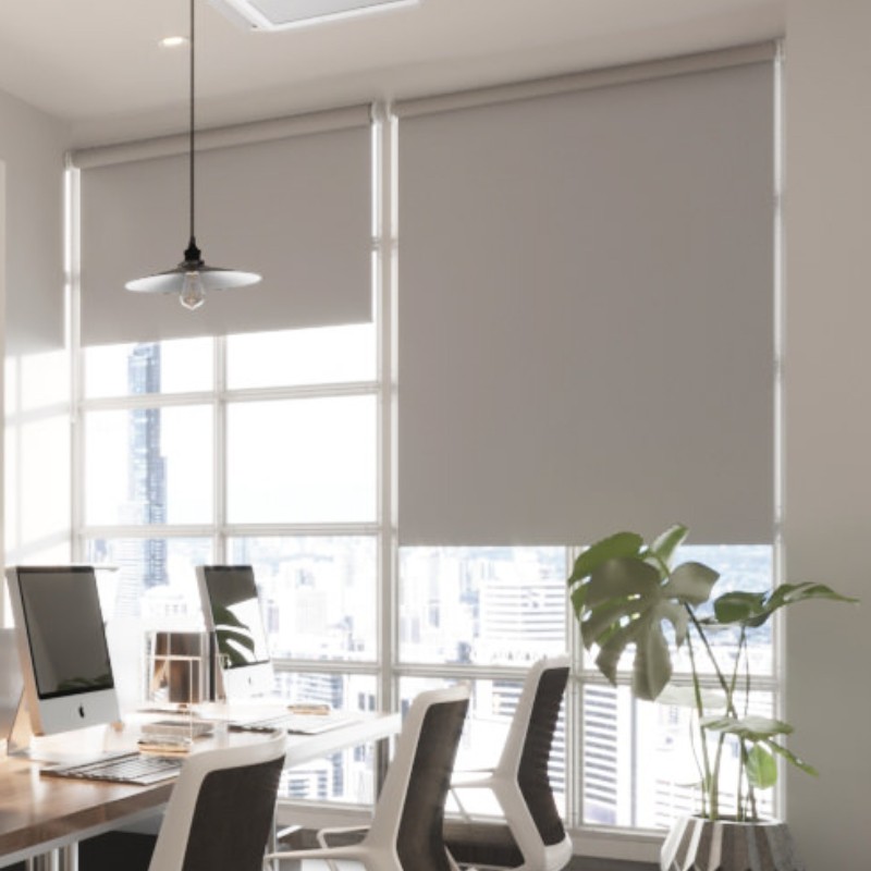 Commercial FR Dimout Stone Grey Premium XL Roller Blind