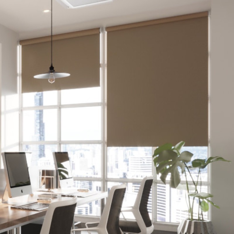 Commercial FR Dimout Tan Premium XL Roller Blind