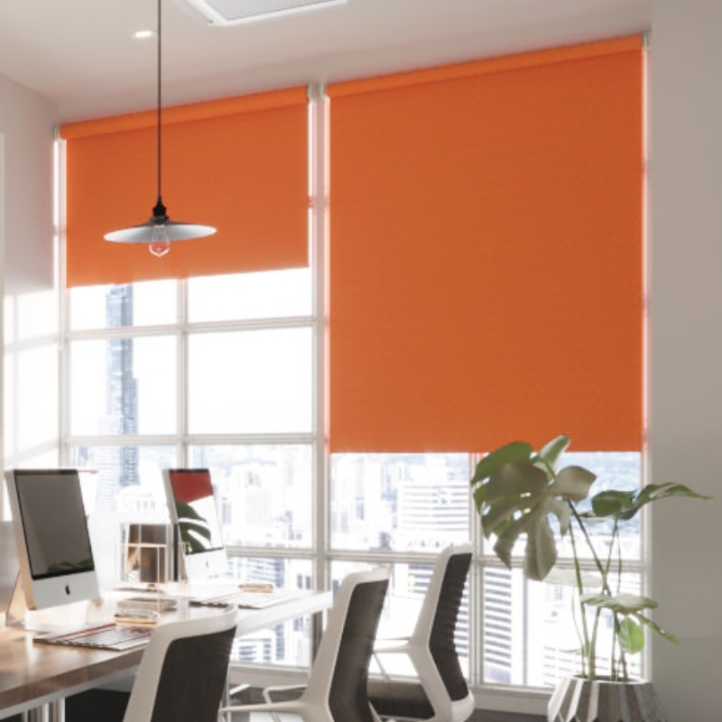 Commercial FR Dimout Tangerine Premium XL Roller Blind