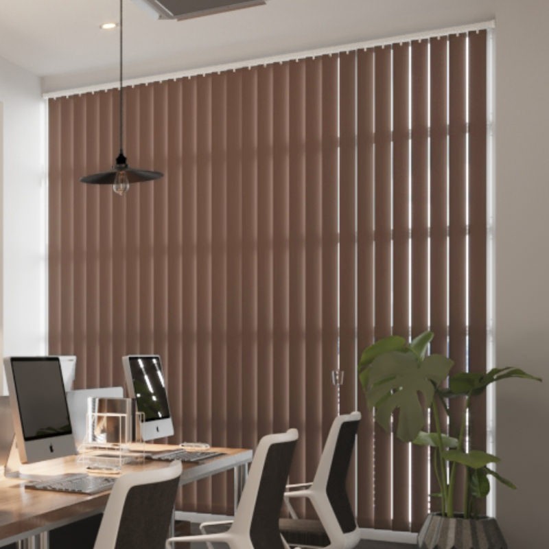 Commercial FR Chocolate Dimout Vertical Blind