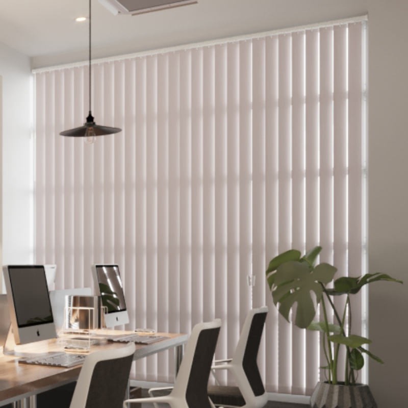Commercial FR Dusty Pink Dimout Vertical Blind