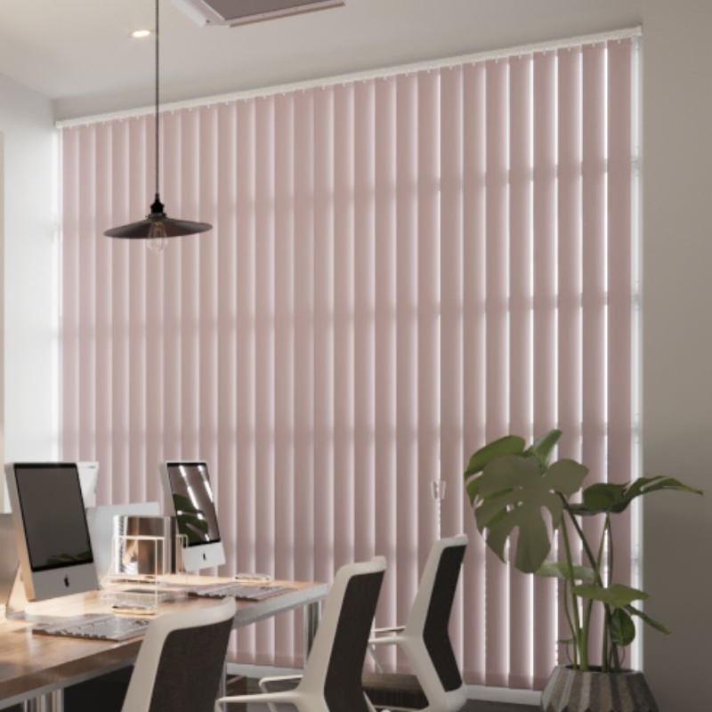 Commercial FR Rose Dimout Cordless Vertical Blind
