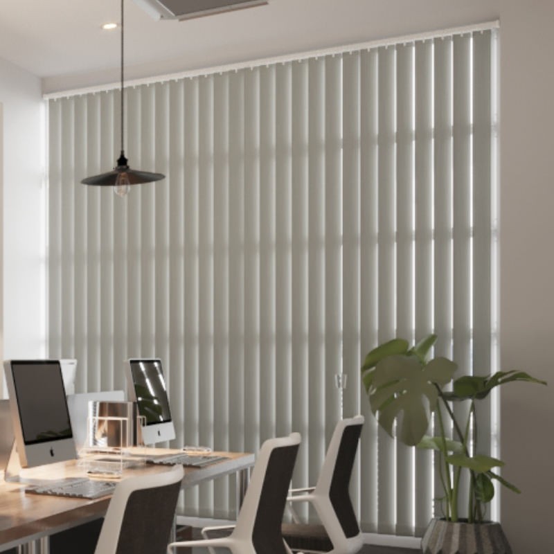 Commercial FR Stone Dimout Cordless Vertical Blind
