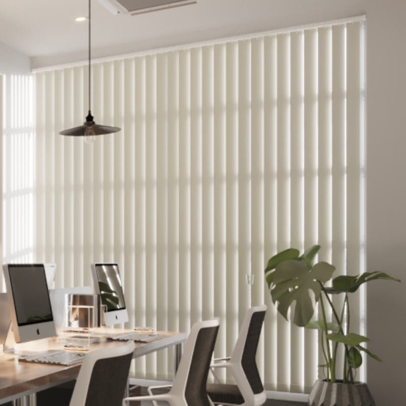Commercial FR Vanilla Cordless Vertical Blind