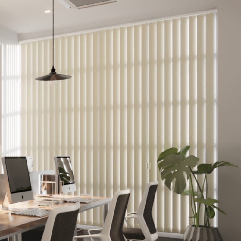 Commercial FR Warm Almond Cordless Vertical Blind
