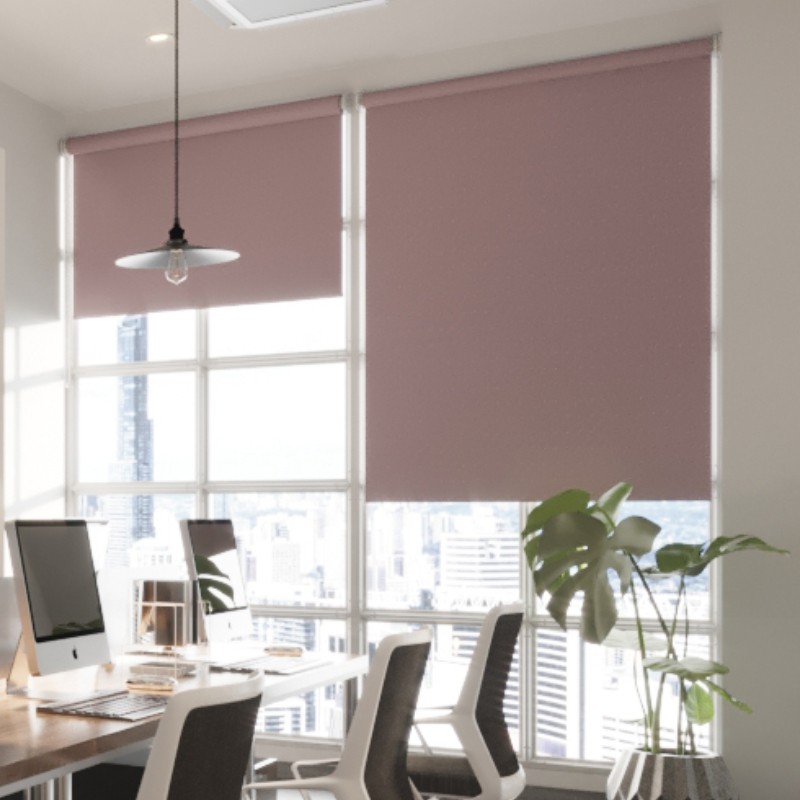 Commercial FR Dusty Pink Cordless Roller Blind