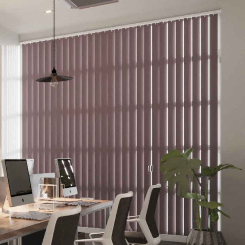 Commercial FR Dusty Pink Blackout Vertical Blind