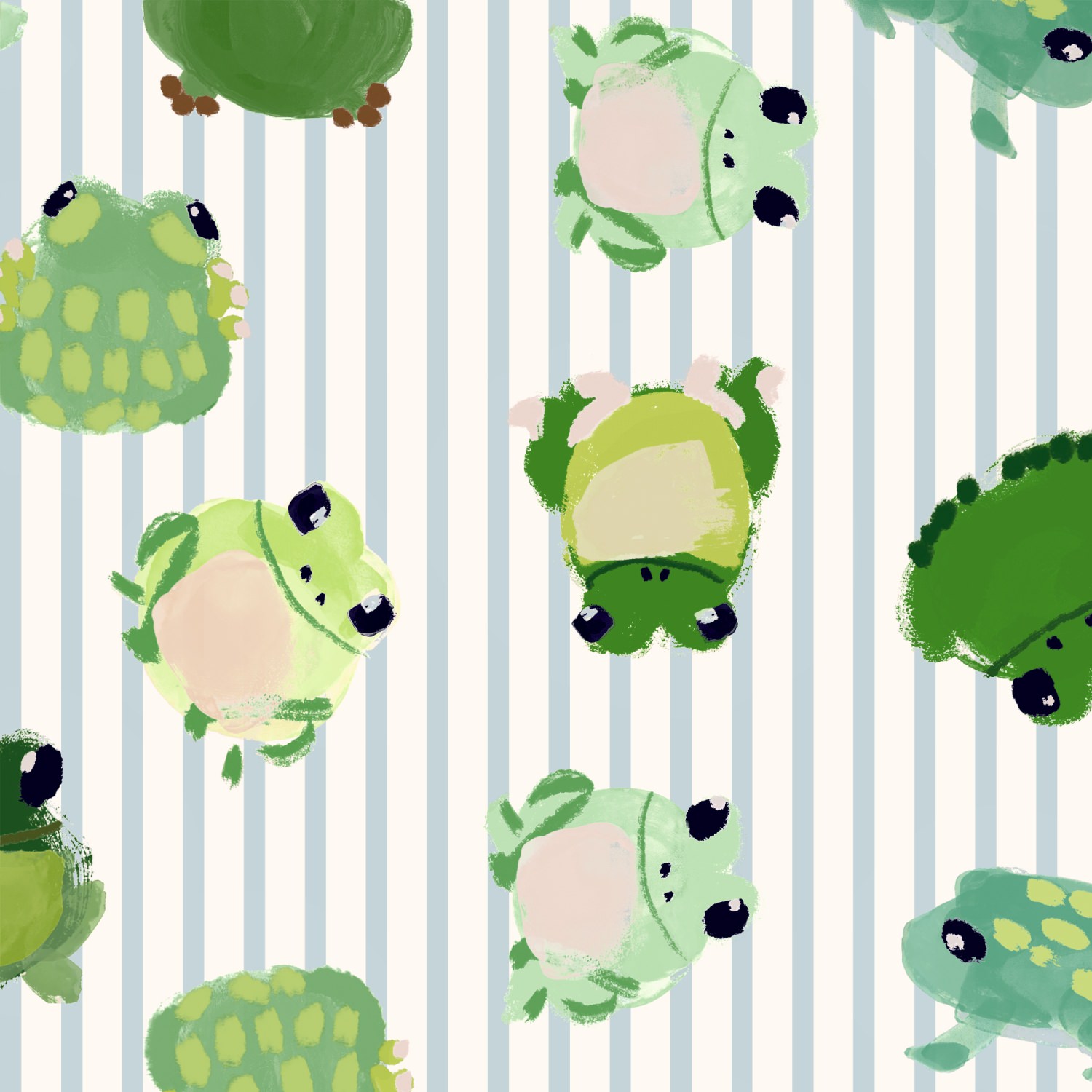 bluebellgrey little frogs pond green animals curtains
