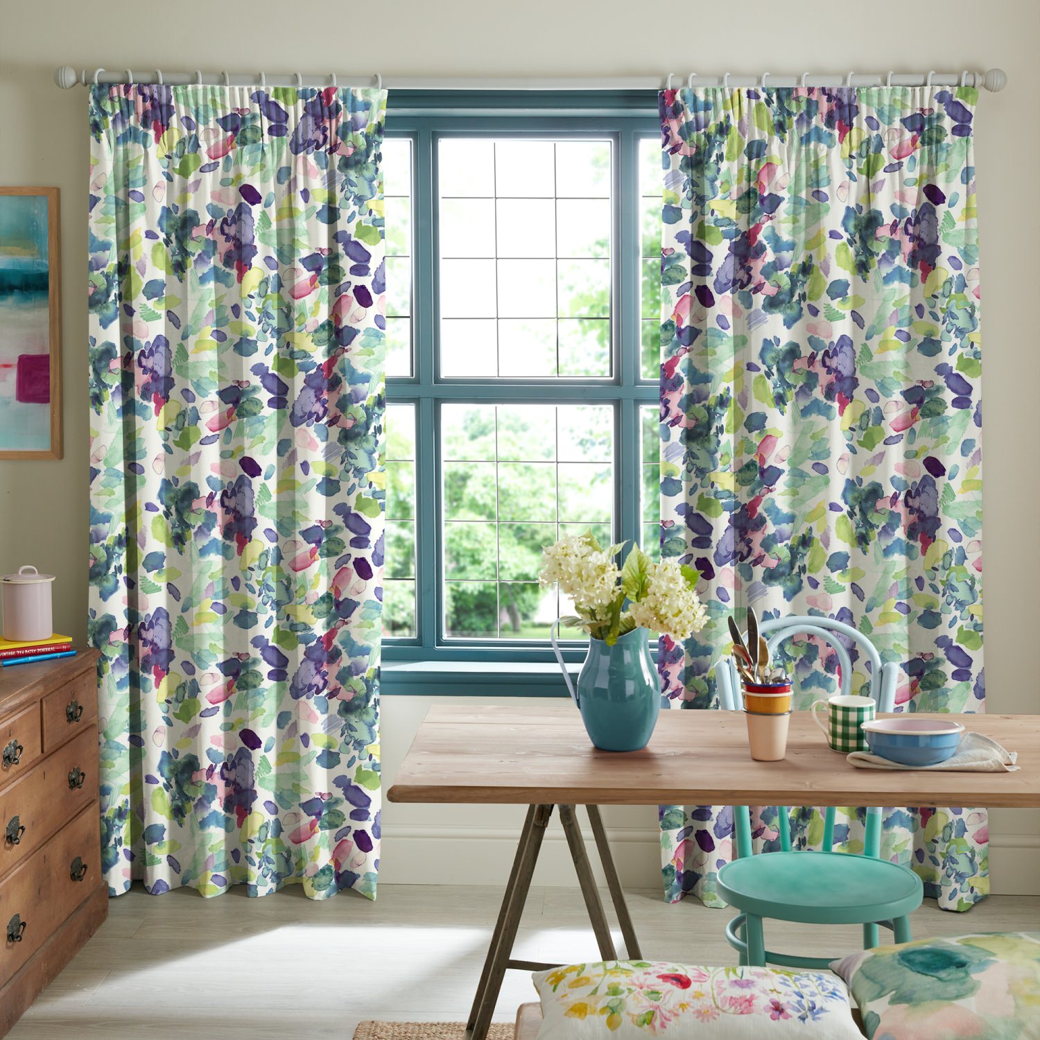 bluebellgrey palette spring purple geometric curtains