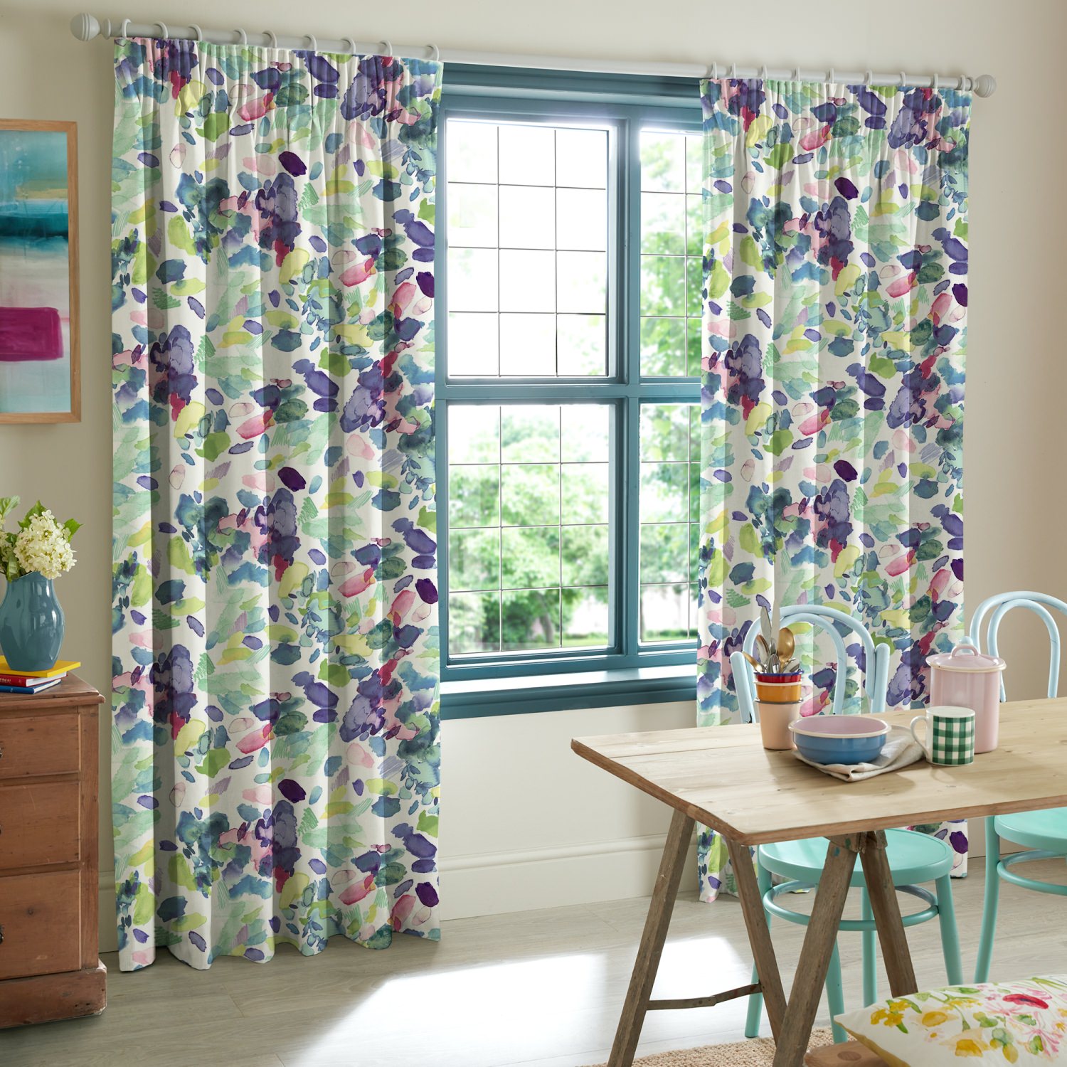 bluebellgrey palette spring purple geometric curtains