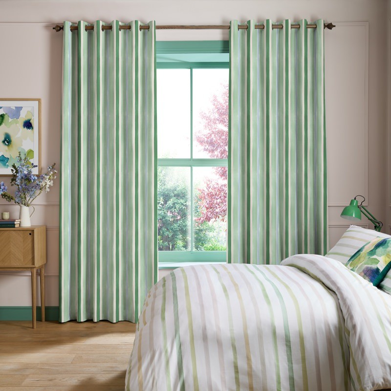 Bluebellgrey Seaside Stripe Seaglass Green Stripes Curtains