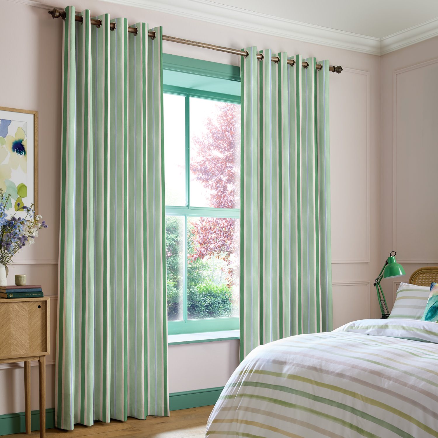 bluebellgrey seaside stripe seaglass green stripes curtains