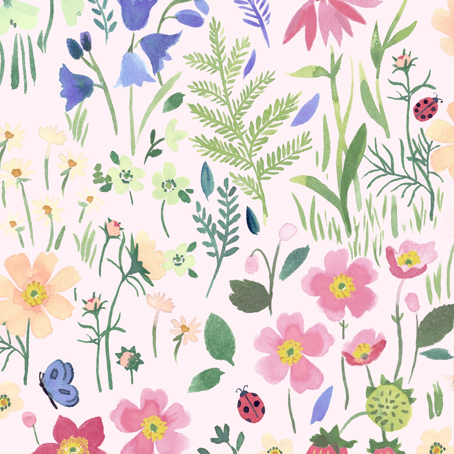 bluebellgrey secret garden rose pink floral curtains