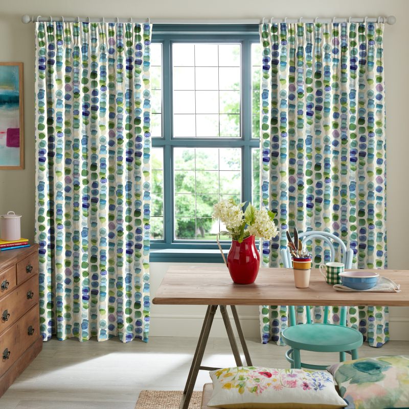 Bluebellgrey Tobermory Bay Purple Geometric Curtains
