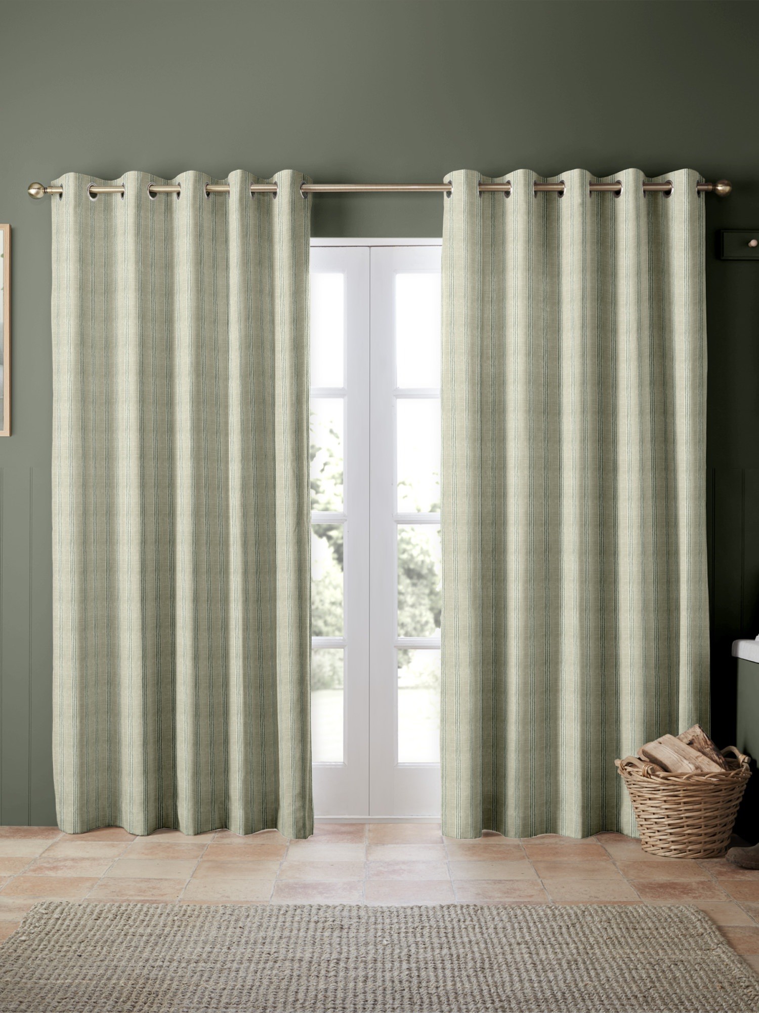 emily bond george stripe sage curtains
