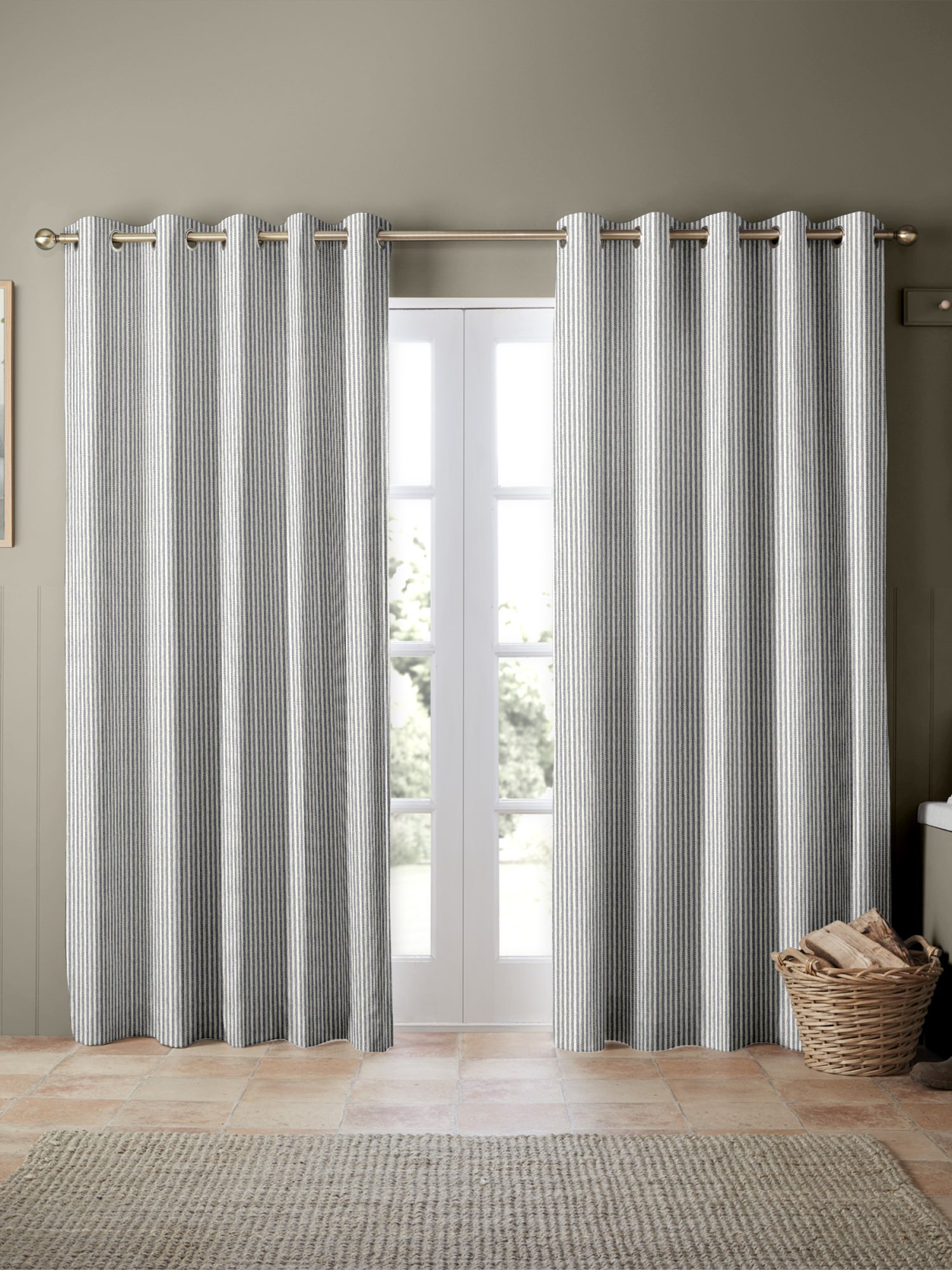 emily bond oscar stripe indigo curtains