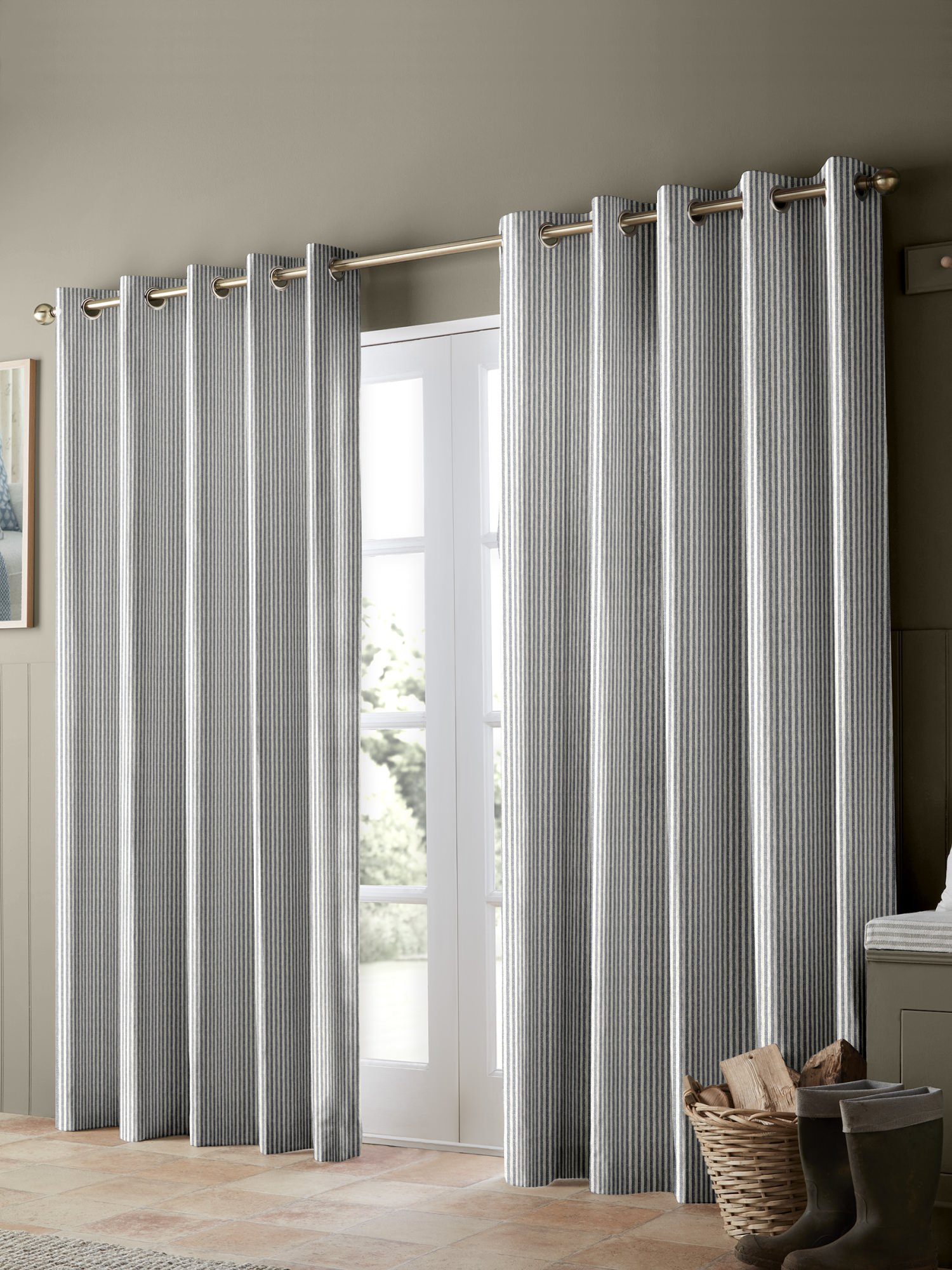 emily bond oscar stripe indigo curtains