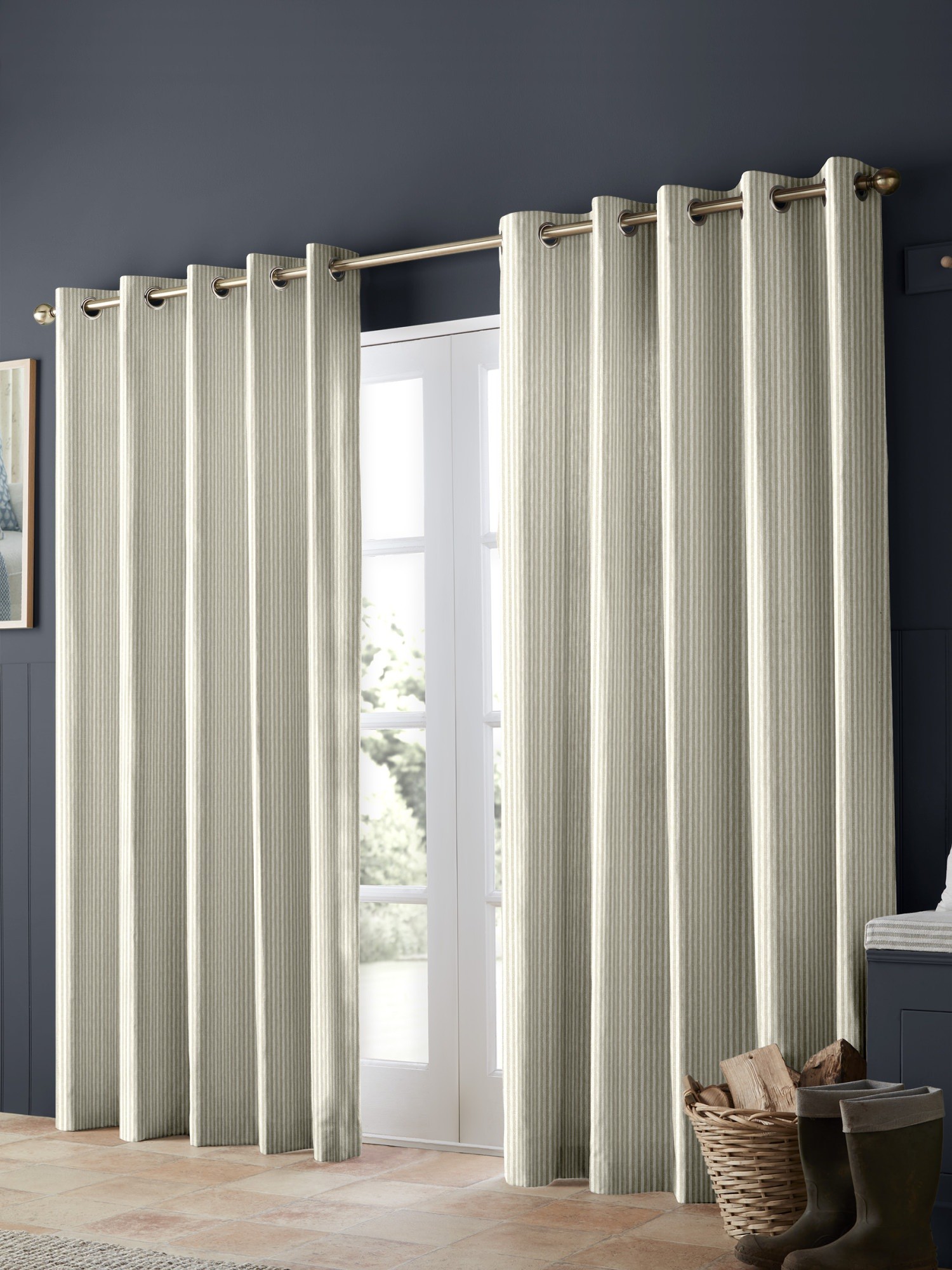 emily bond oscar stripe linen curtains