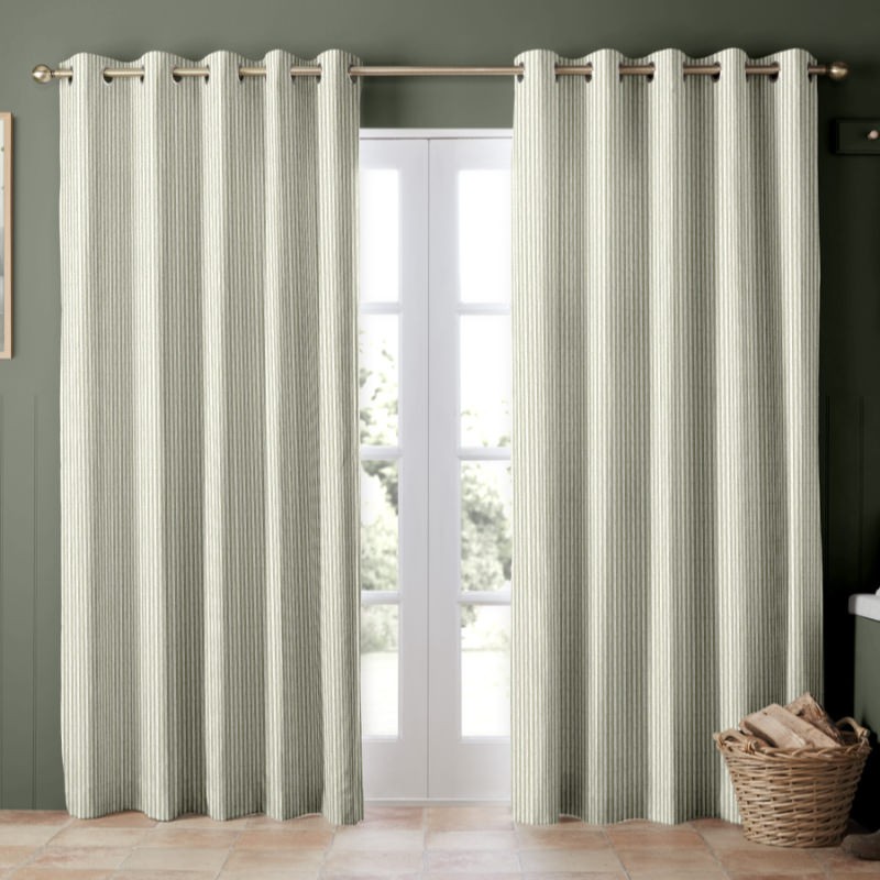 Emily Bond Oscar Stripe Sage Curtains