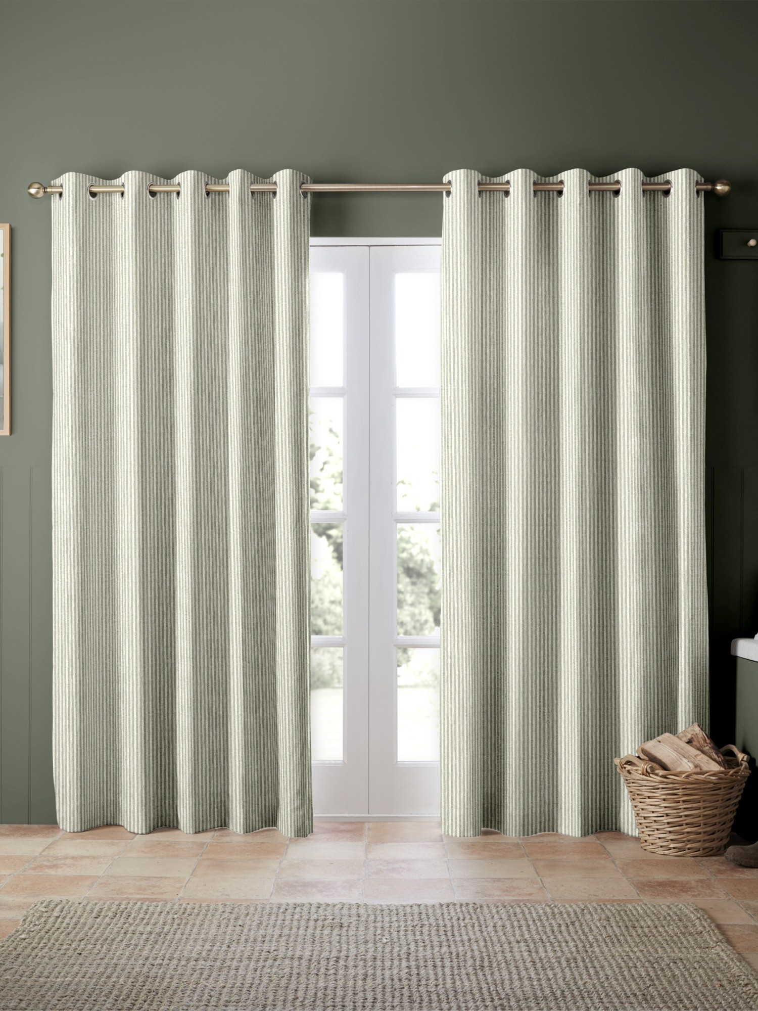 emily bond oscar stripe sage curtains
