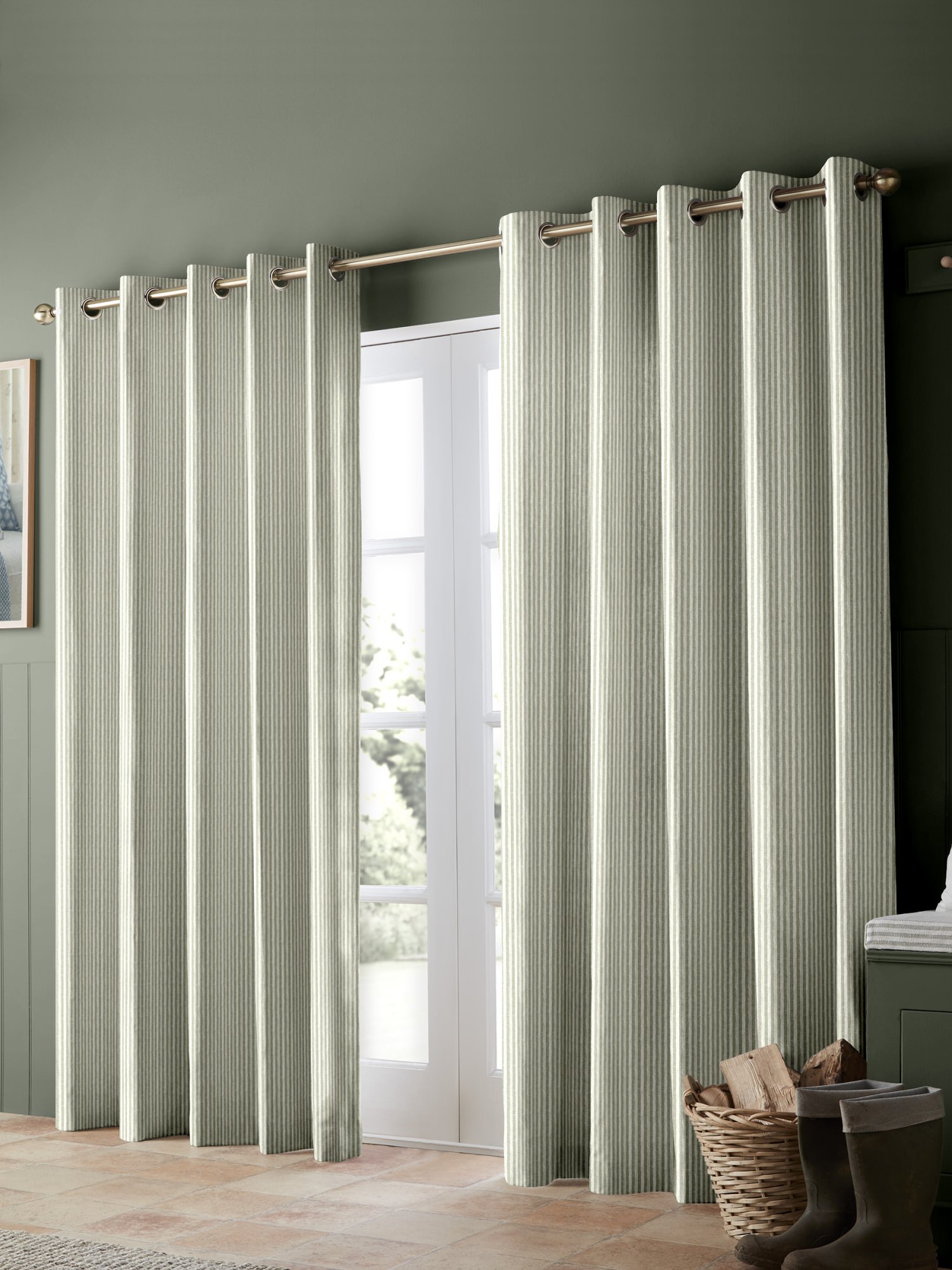 emily bond oscar stripe sage curtains