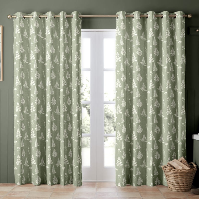 Emily Bond Tynesfield Sage Curtains