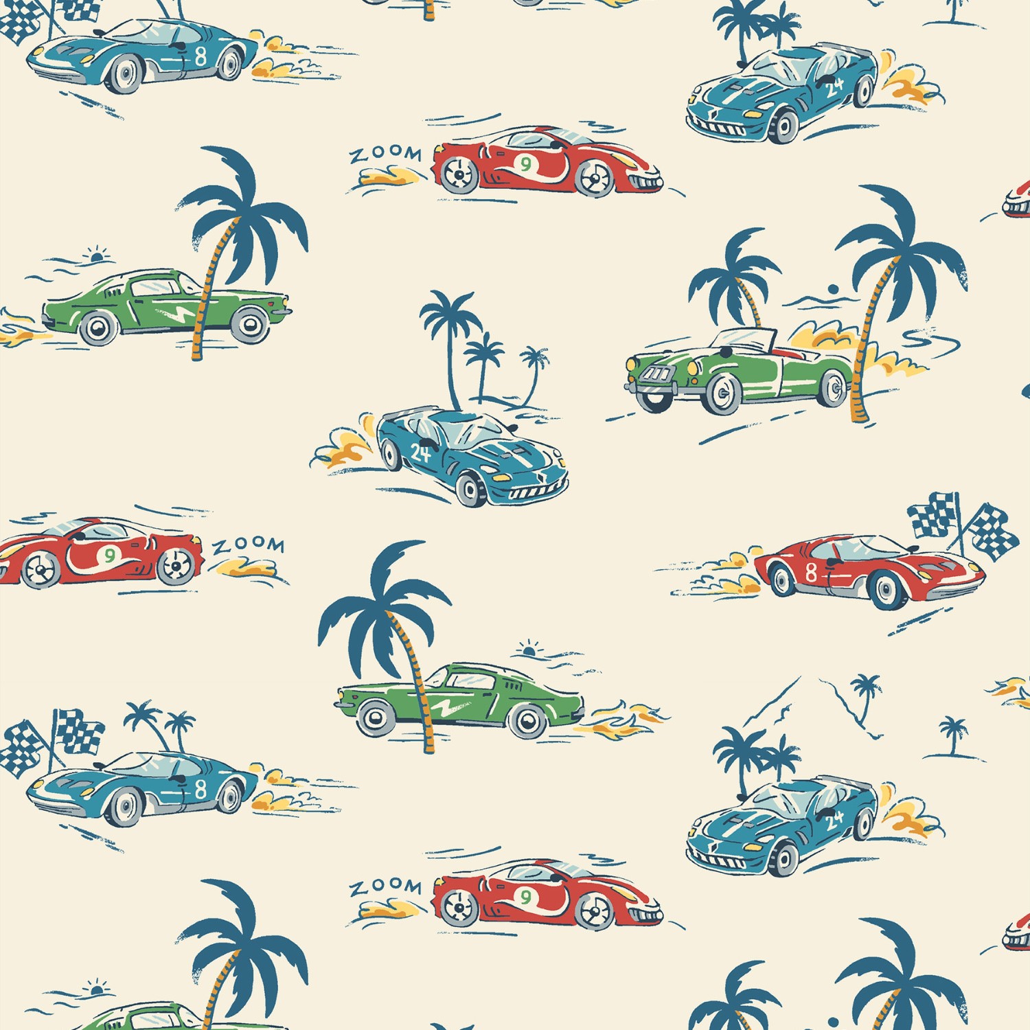 cath kidson fast cars cream curtains
