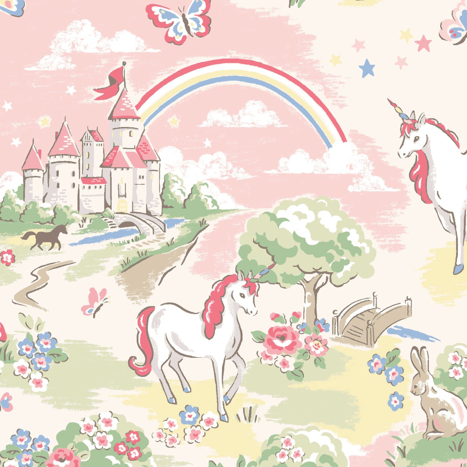 cath kidson magical scenic pink curtains
