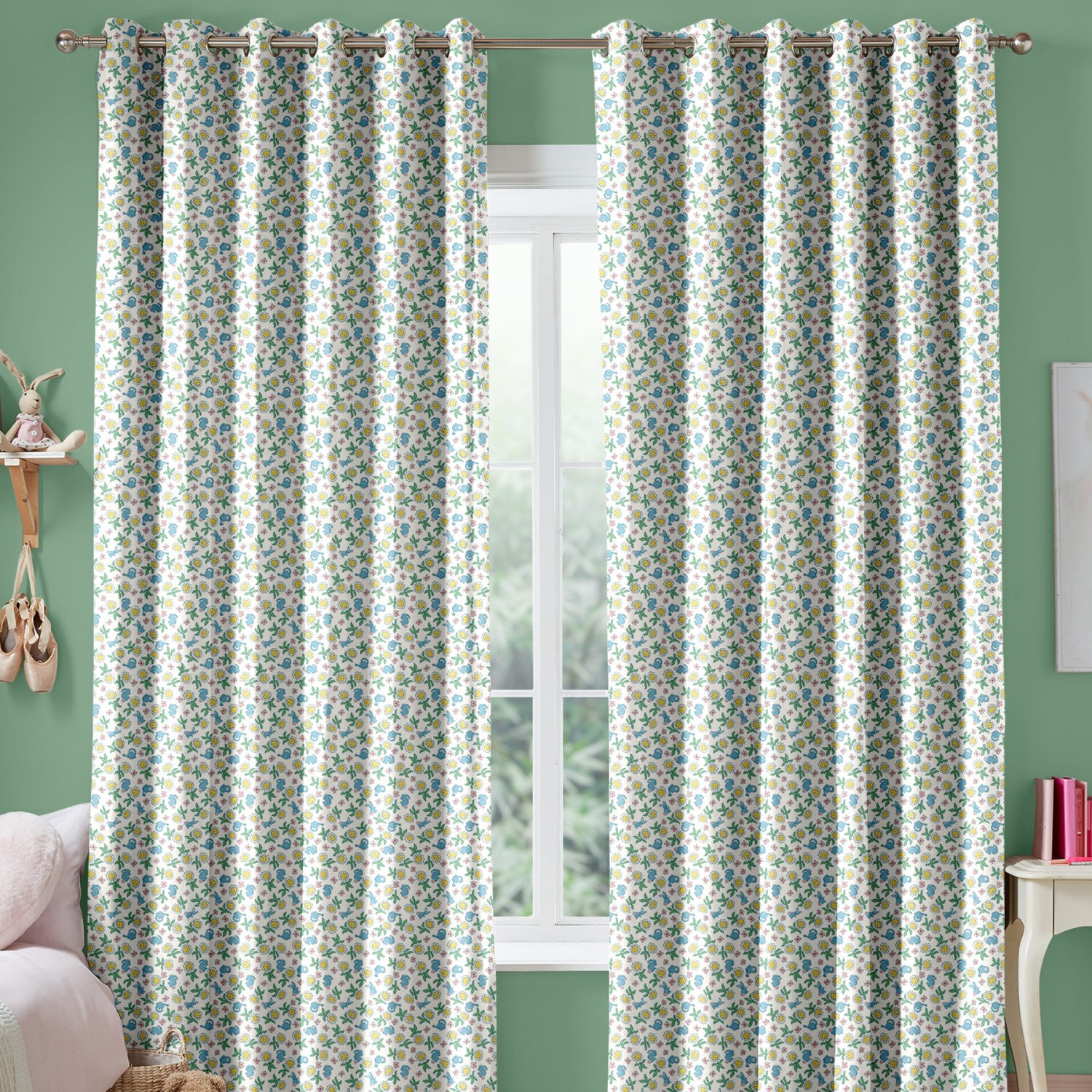 cath kidson petal flower ditsy cream curtains