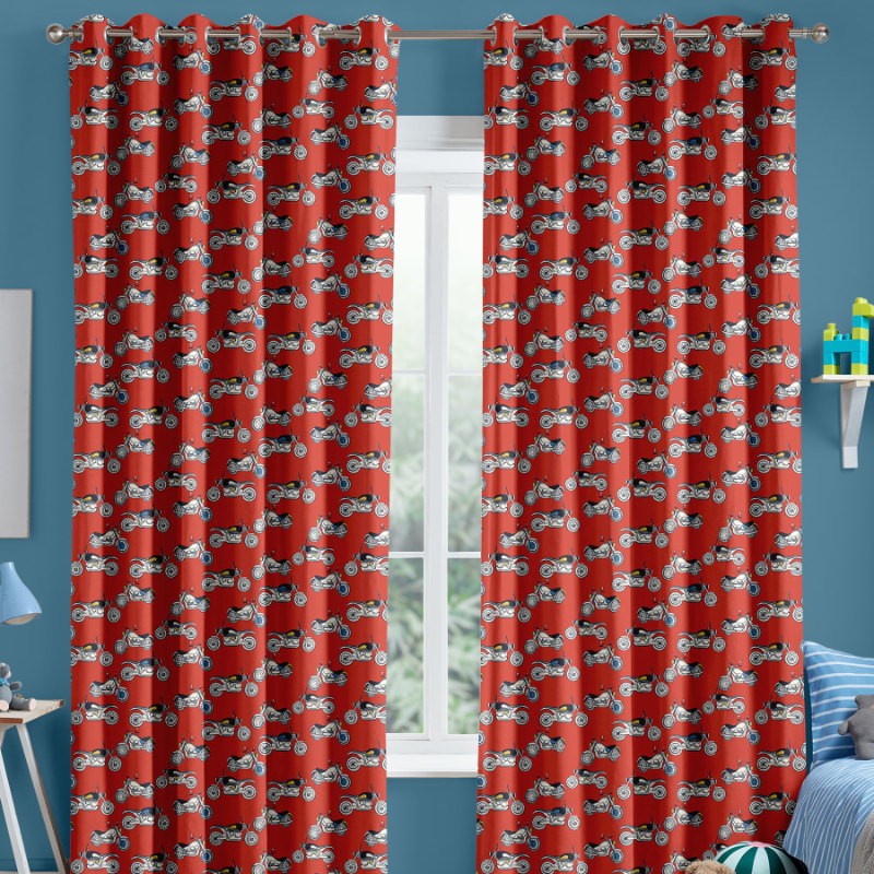 Cath Kidson Kids Motorbikes Red Curtains