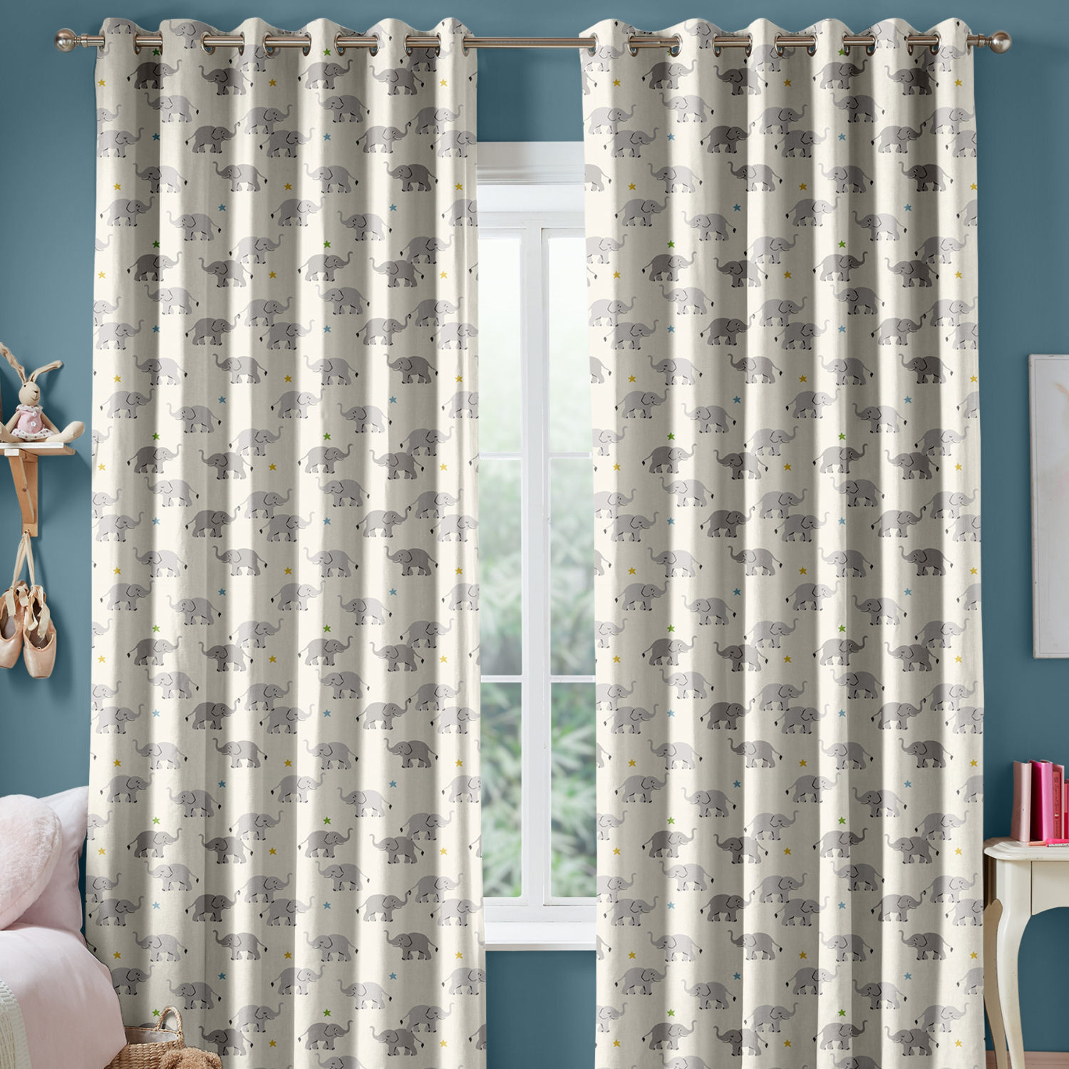 cath kidson elephants cream curtains