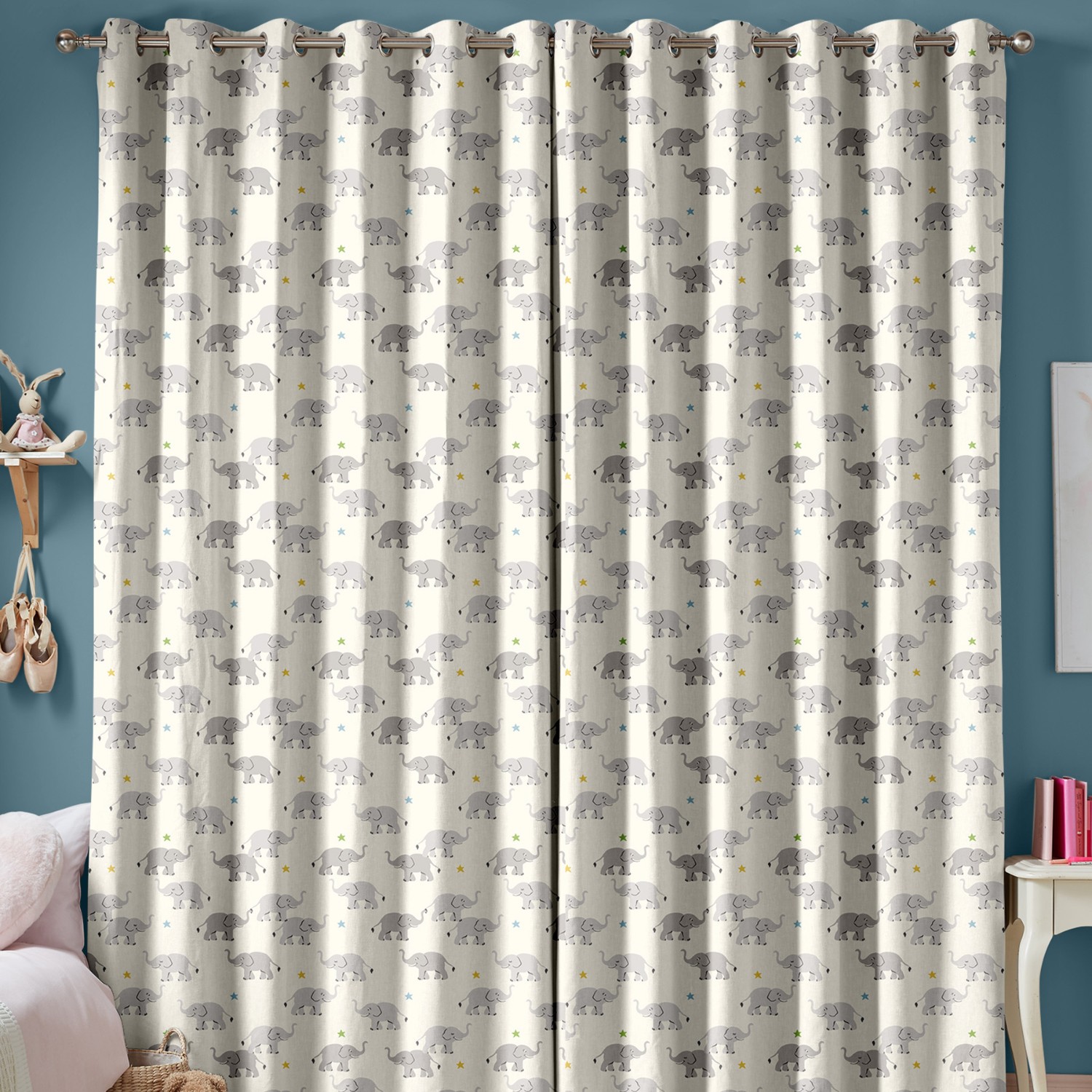 cath kidson elephants cream curtains