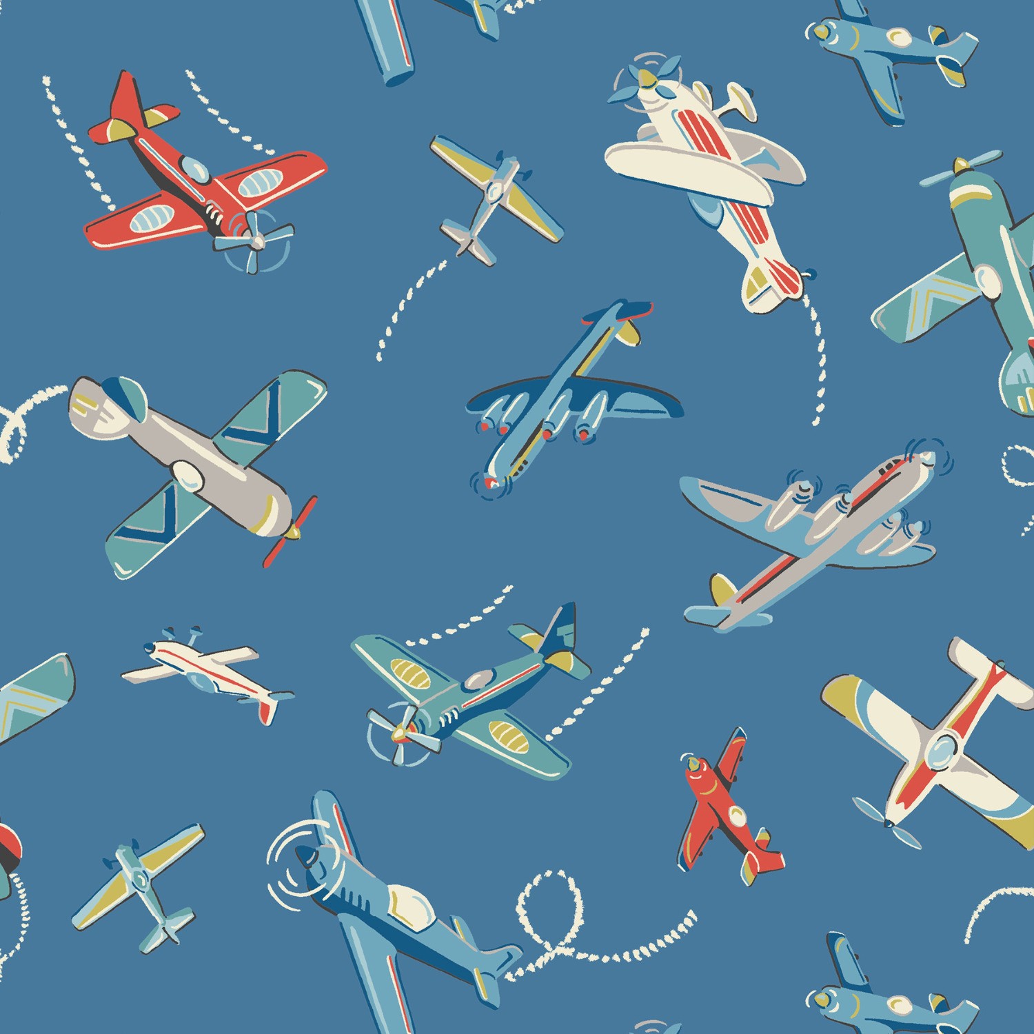 cath kidson planes mid blue curtains