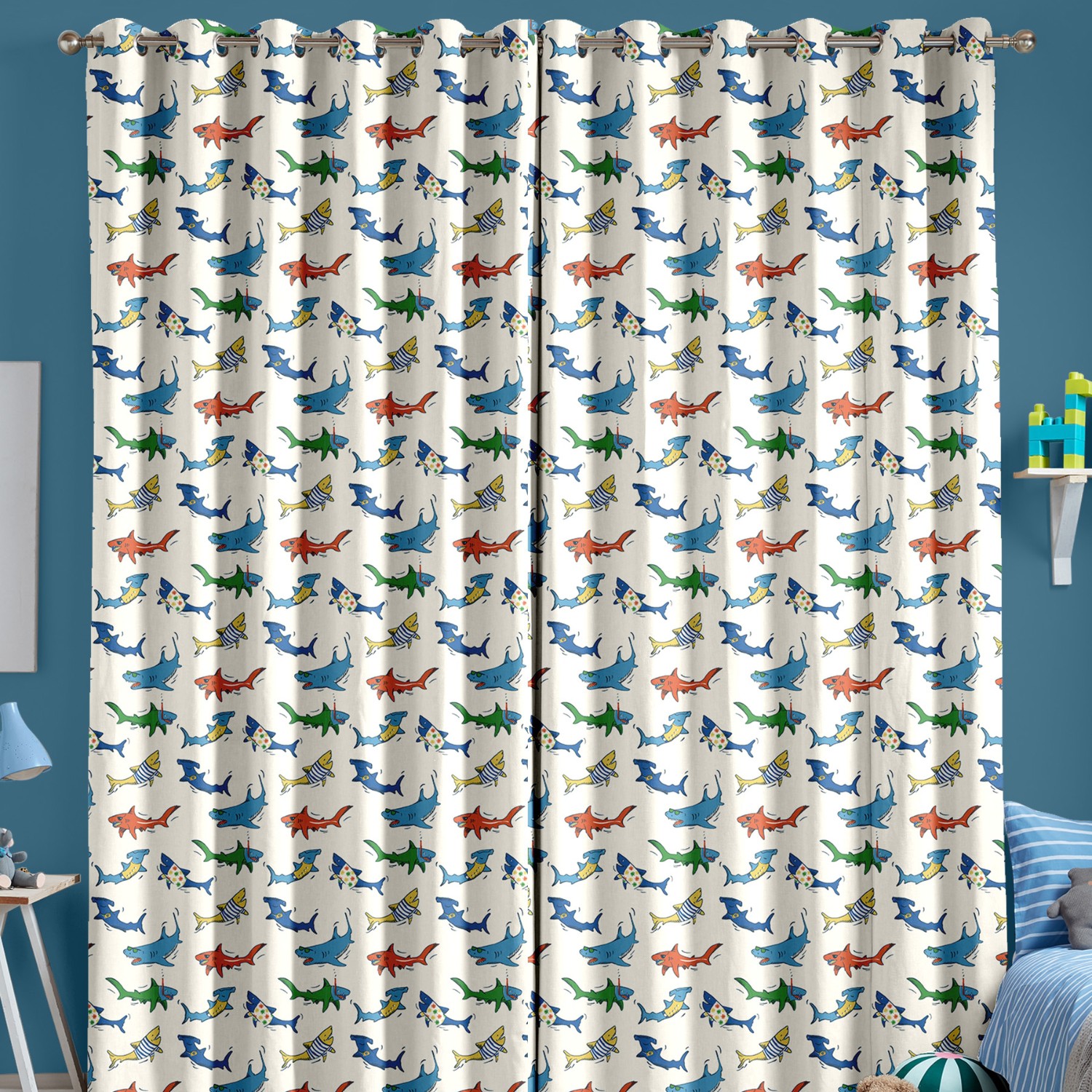 cath kidson summer sharks cream curtains