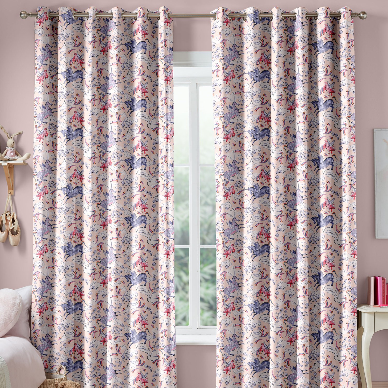 cath kidson unicorn pink curtains