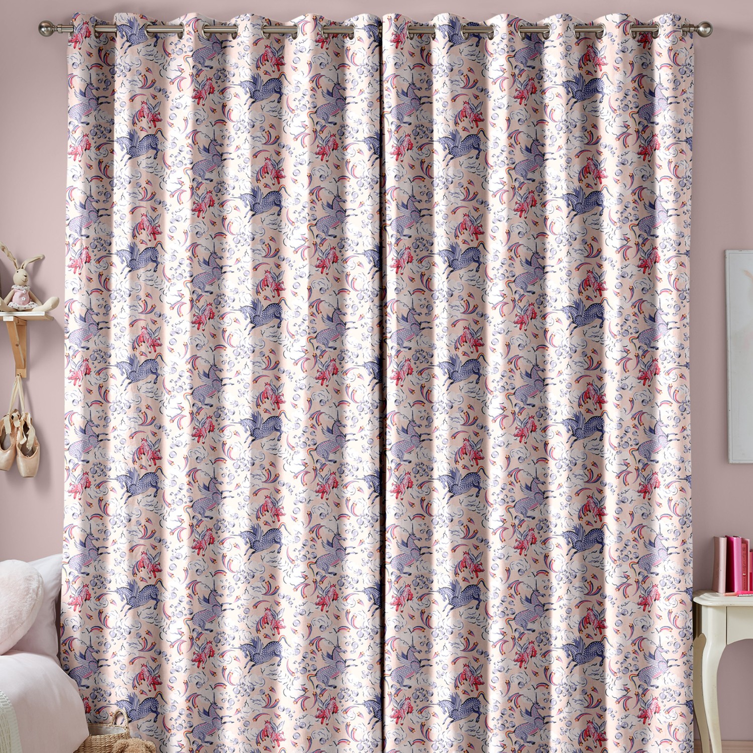 cath kidson unicorn pink curtains