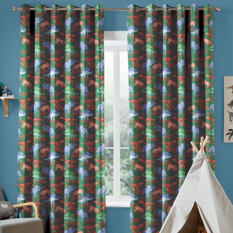 Cath Kidson Dinosaur Green Curtains